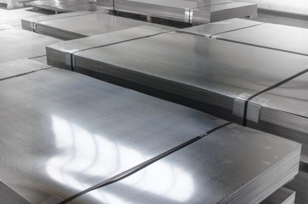 sheet tin metal in production hall sheet metal